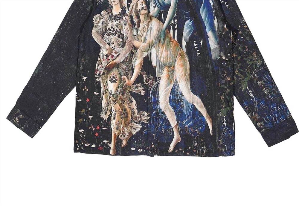 NEW VERY RARE unisex primavera long sleeve button down shirt in multicolor